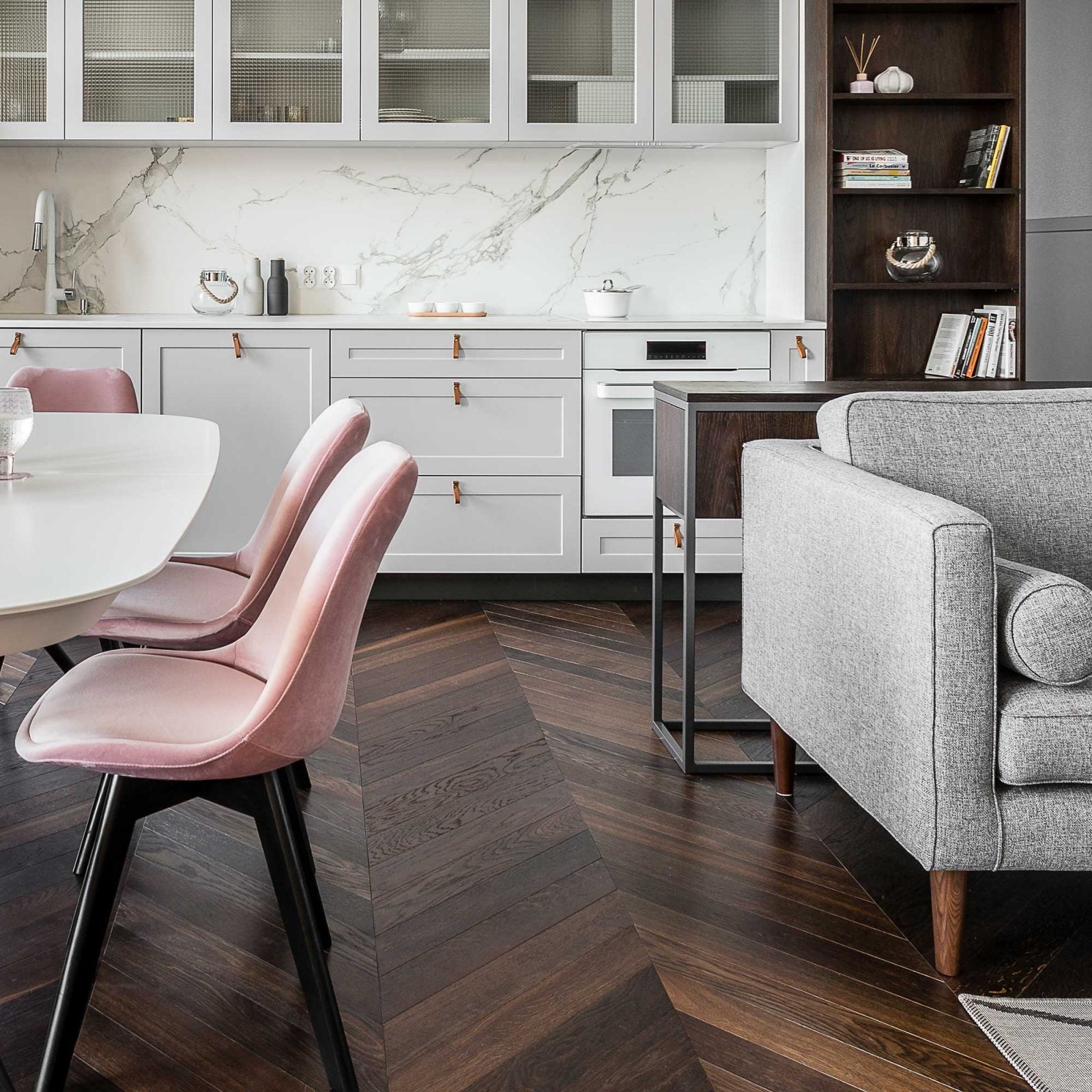 V4 Chevron Smoked Oak 45º Engineered Wood Flooring