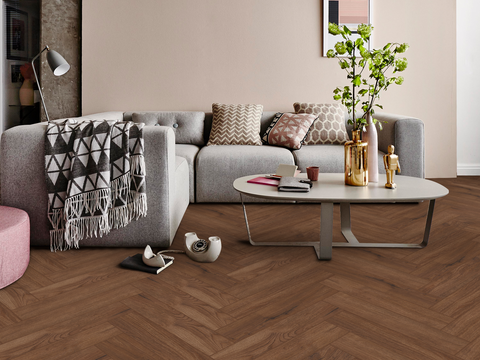 Furlong Flooring - Manor - Oak Chocolate Brown 62709 Herringbone Laminate Flooring