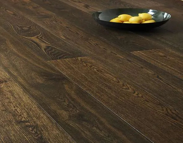 Stained Mat M4004 Earth - Brushed Dark Stained/Matt Lacquered Engineered Wood Floo ...