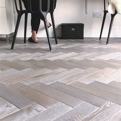 Silver Haze Engineered ZigZag Parquet Block