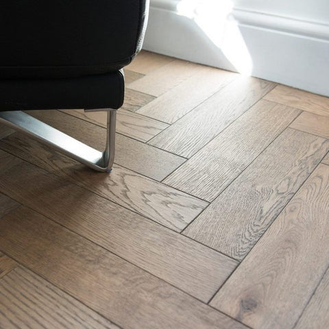 V4 Frozen Umber Engineered Herringbone Parquet Block